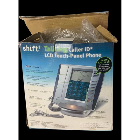 NIB Innovage Shift3 Talking Caller ID LCD Touch-Panel Phone Silver Gray - Picture 1 of 3